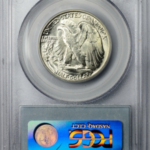 1944 HALF DOLLAR - WALKING LIBERTY PCGS MS 65, CAC Reverse Slab