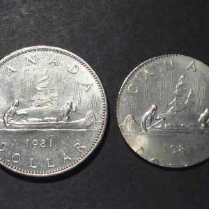 1981 on 50c with dollar