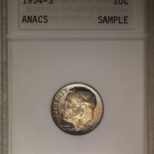 1954-S Roosevelt Dime ANACS Sample Obverse