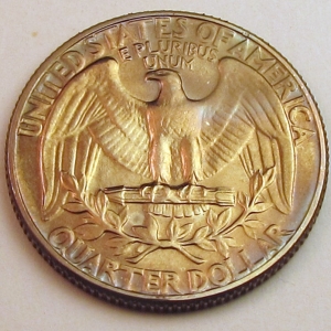 1965 SMS Washington Quater Toned Reverse