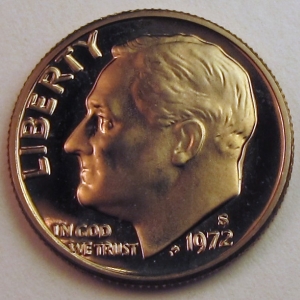 1972 S Rooseveltl Proof Obverse