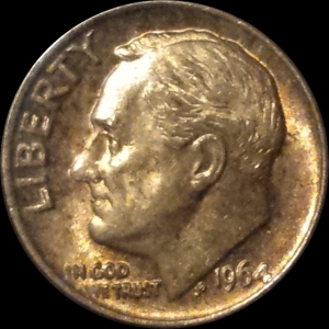 Toned 1964 Dime