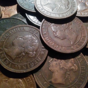 Pile of Canada Large Cents