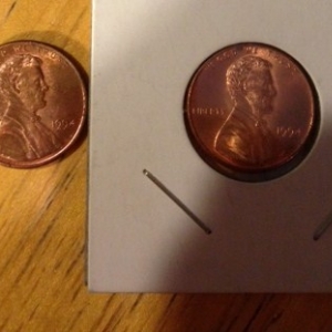 Two 1994 170 Degree Rotated Die Cents