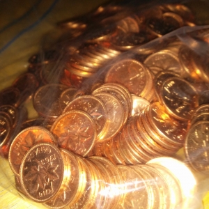 Bag of 1963 Canada Cents, BU