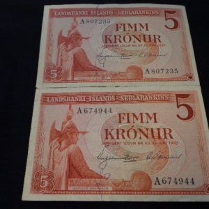 1957 LANDSBANKI ISLANDS FIMM KRONUR