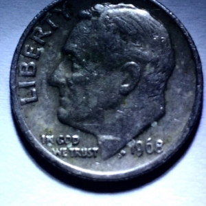 Dime 1968 no Nint mark