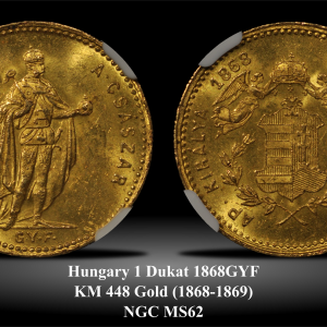 Hungary KM448 1 Dukat 1868GYF