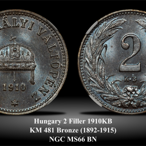 Hungary KM481 2 Filler 1910KB