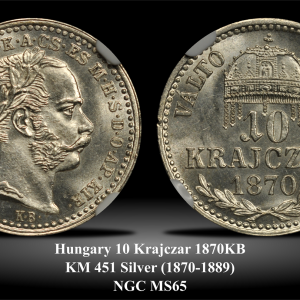 Hungary KM451 10 Krajczar 1870KB