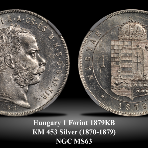 Hungary KM453 1 Forint 1879KB