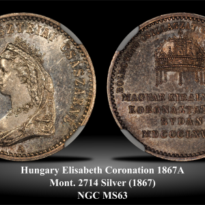 Hungary Mont. 2714 Elisabeth Coronation 1867A