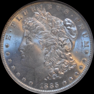 1885 o Morgan Obverse