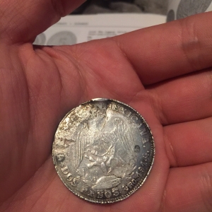2 pesos silver 1914 rear