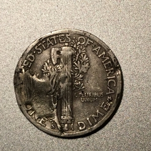 1942 Mercury Dime Reverse