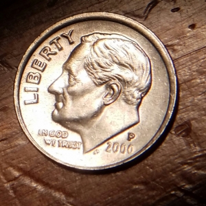 2000 P Roosevelt Dime Off Center