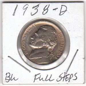 1938-D Jefferson nickle