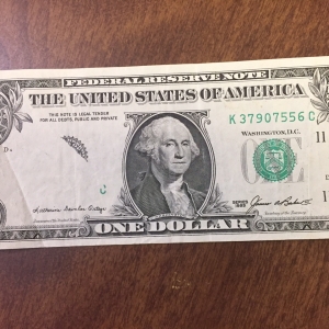 $1 Front Unfolded