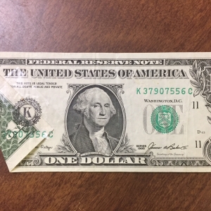 $1 Front folded