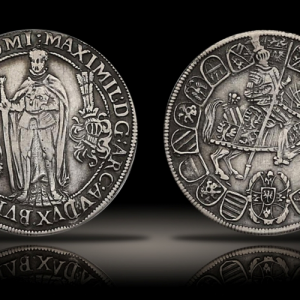 German States (Teutonic Order): silver 1/4-thaler of Grand Master Maximilian of Austria, ca. 1615