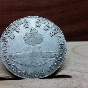 1838 Bolivia 8 Sols reverse