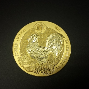 1oz Gold Rwanda Rooster Lunar Series