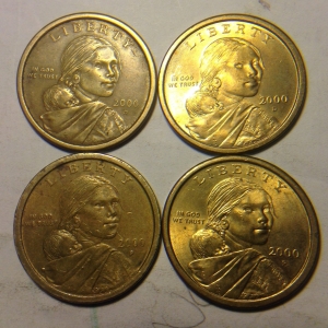2000 D and P Sacagawea coins