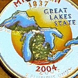 2005 coloured Michigan quarter error