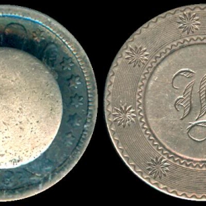 1853 love token dime cufflink- twin #2
