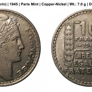 1945 10 Francs Turin
