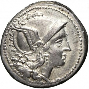 Anonymous Roman Republic Denarius, anonymous, after 211 B.C. reverse