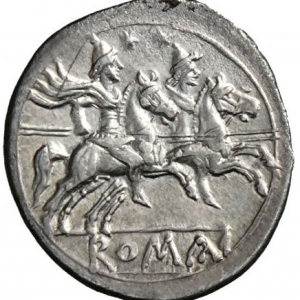 Anonymous Roman Republic Denarius, anonymous, after 211 B.C.