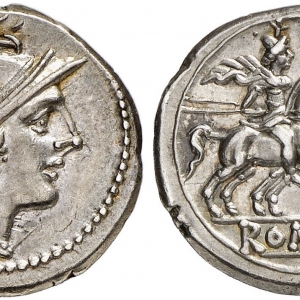 Roman Republic Denarius, anonymous, after 211 B.C.