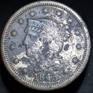 1845 Braided Hair Large Cent