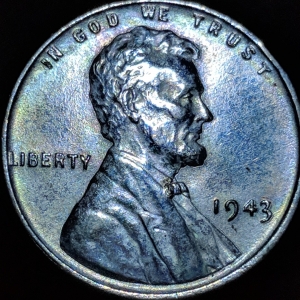 1943 Steel Penny (Green/blue Toned)