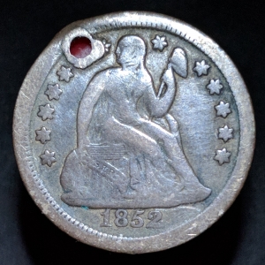 1852 Seated Dime Stars