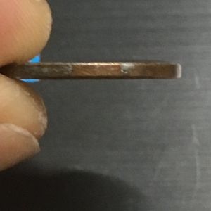 Strange wheat penny with blank side