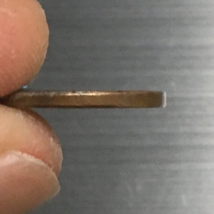 Strange wheat penny with blank side