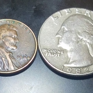 1944 penny& 1982-P Quarter