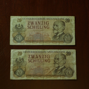 Austria 20 Shilling OBV Notes
