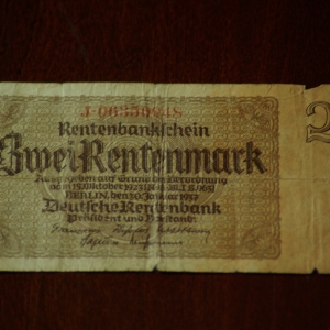 Germany Third Reich 2 Rentenmark OBV