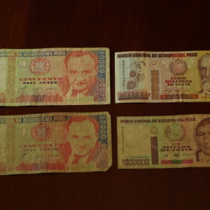 Peru 50K (2), 1MIL, 5MIL Intis OBV