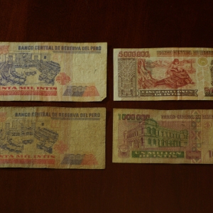 Peru 50K (2), 1MIL, 5MIL Intis REV