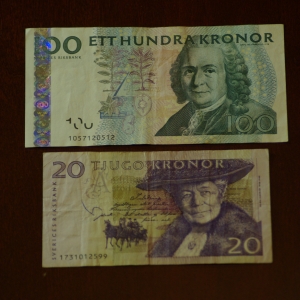 Sweden 20 and 100 Kronor OBV