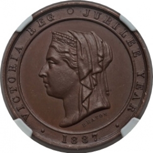 1887 Victoria Golden Jubilee MS65 BN