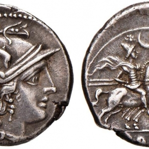 207 B.C. anonymous Roman Republic silver denarius