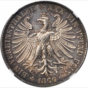 1860 German Taler reverse