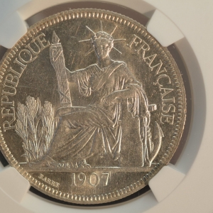 French IndoChina Piastre 1907