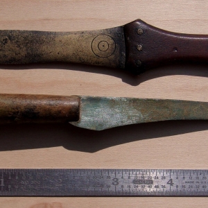 Bronze Age Dagger and Knife with Original Bone Handles