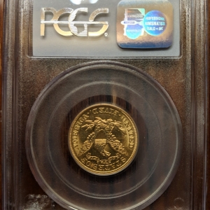 1907 $5 PCGS AU-58 Back